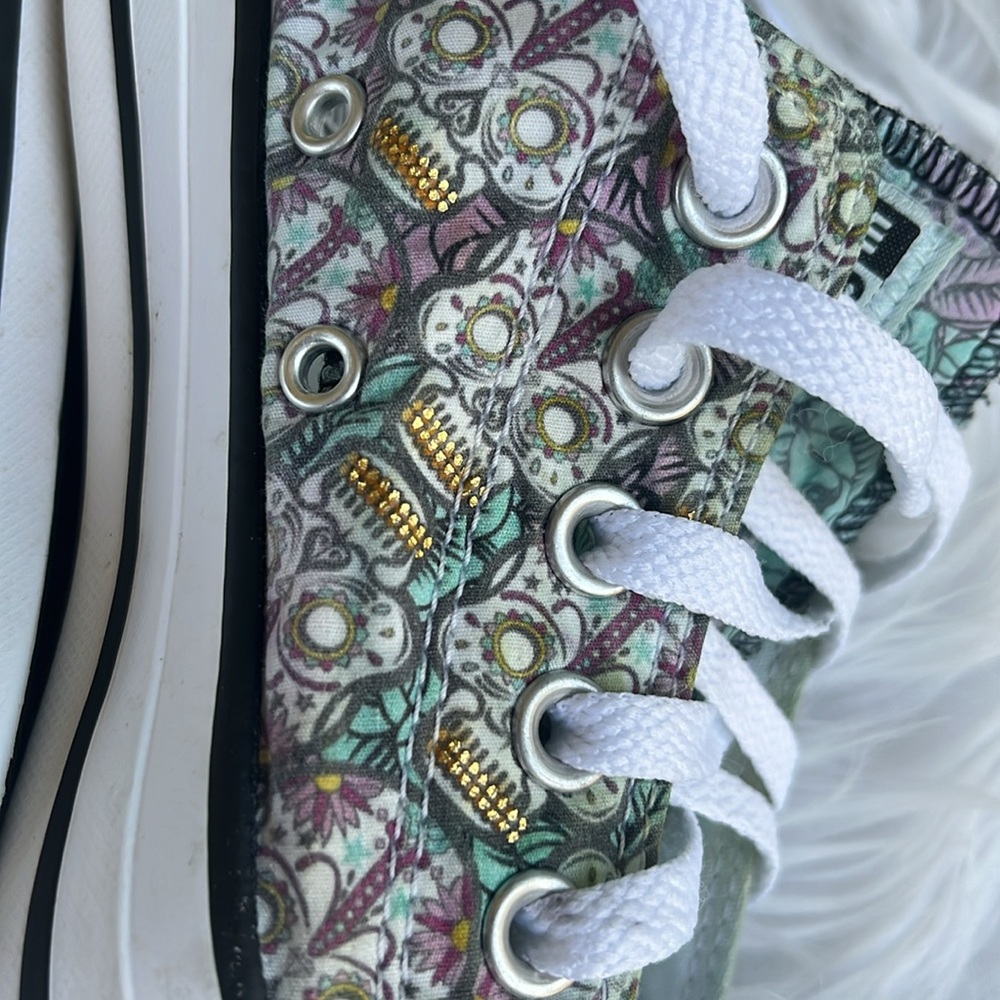 Pre-owned Converse All Star Floral Lace Up Athletic Shoes. Size 7 - Picture 12 of 13